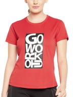 Clovia Womens Comfort Fit Activewear Short Sleeve Sports T-Shirt (AT0160P04_Red_S)