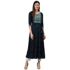 Anubhutee Women'S Viscose Rayon Flared Work Kurta Belt | Navy Blue | Xxl | Pack Of 1