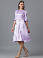 Kotty WomenS Fit And Flare Floral Printed Dress Lavendor