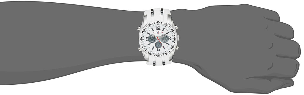 U.S. Polo Assn. Sport Men's US9282 Silver-Tone Watch with White Silicone Band