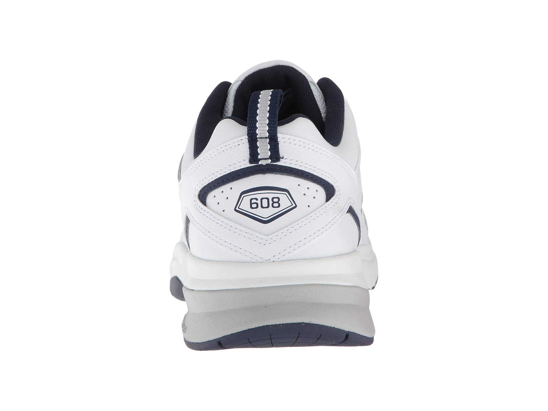 New Balance Men's 608 V5 Casual Comfort Cross Trainer, White/Navy, 10 Wide