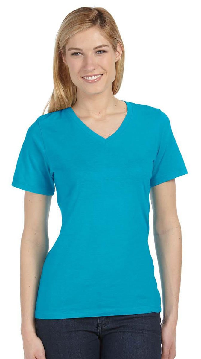 Ladies Relaxed Jersey V-Neck T-Shirt - BERRY - S(D0102H7KHK6)