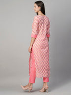 ANNI DESIGNER Womens Cotton Blend Floral Regular Kurtas & Kurtis (Otti-N8W_Pink_X-Large)