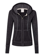 Ladies Zen Full-Zip Fleece Hooded Sweatshirt - cEMENT - XS(D0102H76I8J)
