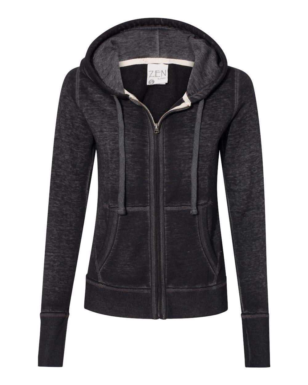 Ladies Zen Full-Zip Fleece Hooded Sweatshirt - cEMENT - XS(D0102H76I8J)