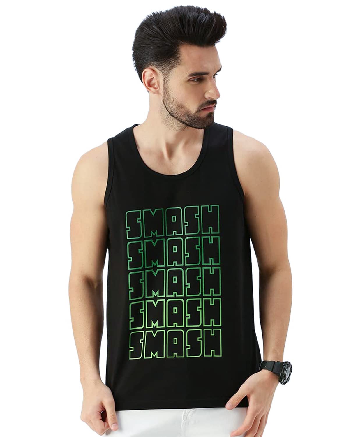 Veirdo Men's Marvel Original Marvel Hulk Smash Printed Sleeveless T-Shirt