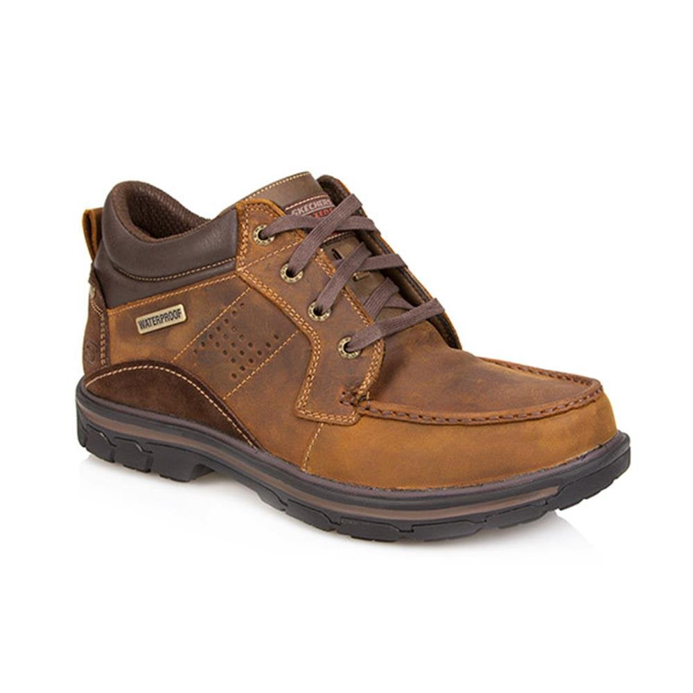 Skechers USA Men's Segment Melego Ankle Bootie,Dark Brown,10 2W US