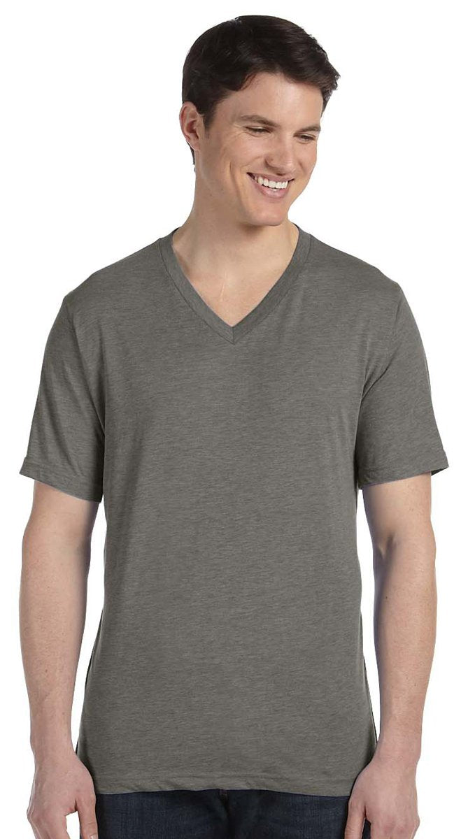 Unisex Triblend V-Neck T-Shirt - BLUE TRIBLEND - S(D0102H7WXM6)