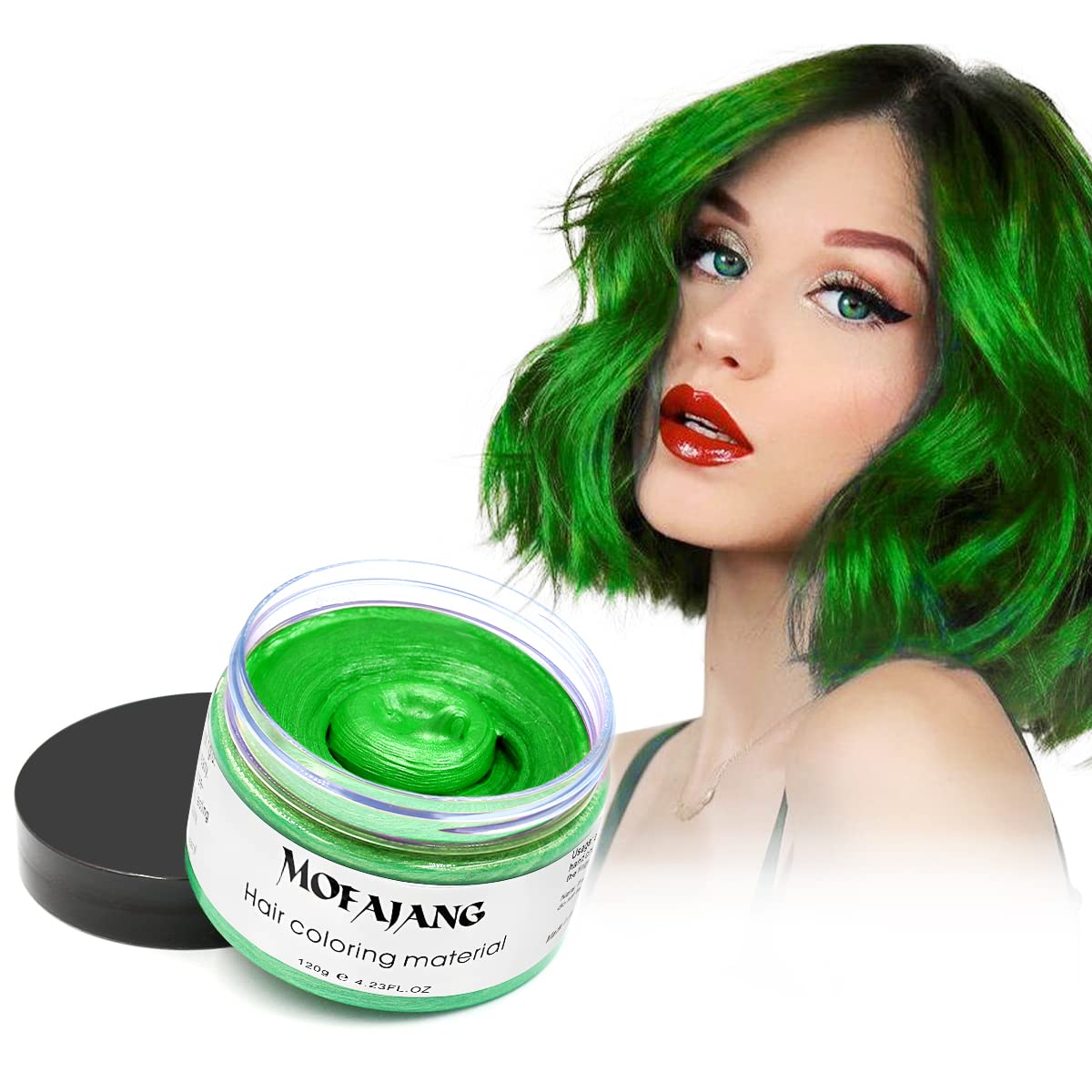SOVONcARE green Hair Wax color, Temporary Hair Dye Wax Natural Instant Hairstyle cream for Women  Men Party, cosplay, Halloween 