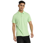 Turtle Men 100% Cotton Slim Fit Green Polo T-Shirt