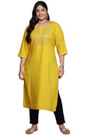 Libas Extra Love Plus Size Womens Yoke Design Viscose Straight Kurta For Women