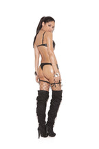 Elegant Moments Leather Garterbelt with 8 Straps-Black-q/s