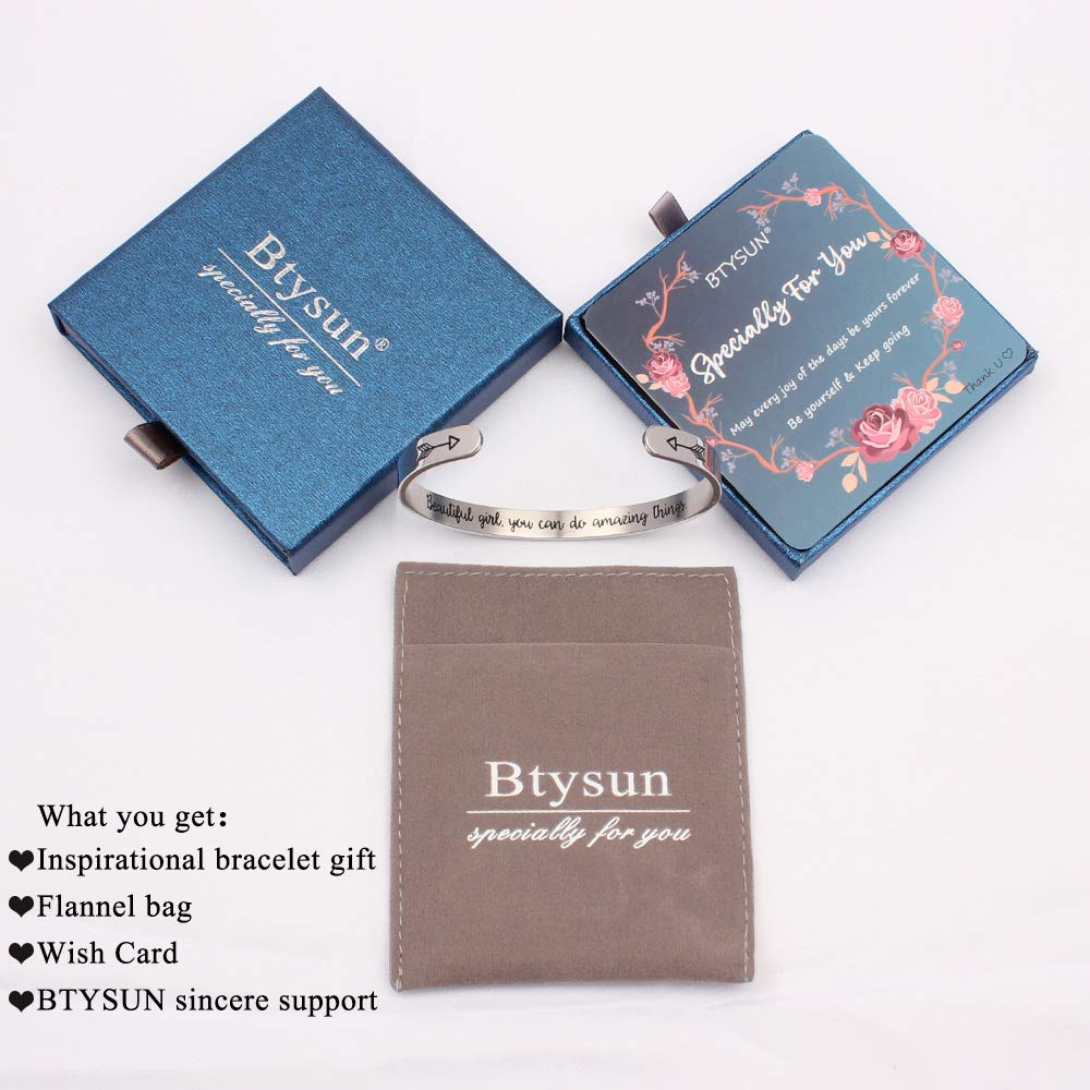 Btysun Friendship Bracelets Friend Christmas Gifts for Friends Cuff Bracelets for Women Xmas Gift Female Sister Coworker