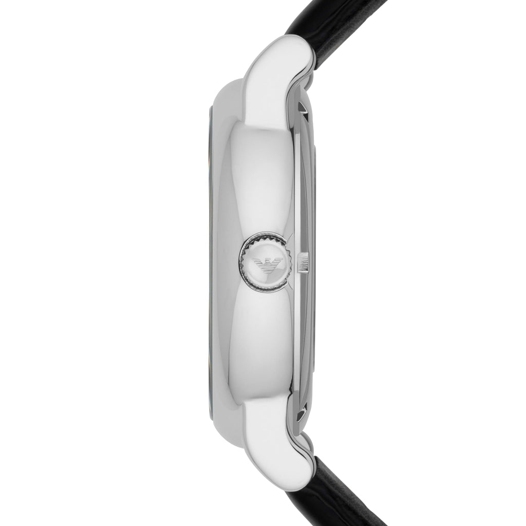 Emporio Armani Men's Automatic Black Crocodile Embossed Leather Watch (Model: AR1981)