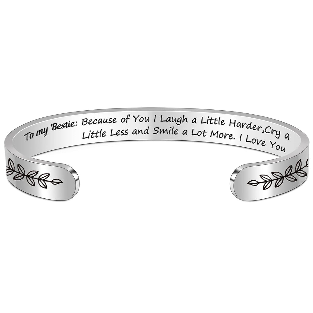 Best Friend Bestie Gifts for Women Friend Bracelet Bff Teen Girl Gifts Gratitude Quotes Engraved Sister Christmas Gift Brithday 