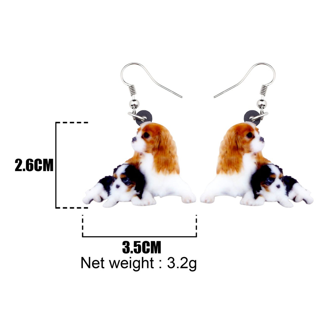 NEWEI Acrylic Cute Basket Dog earrings Drop Dangle Fashion Animal Jewelry For Women Gift Charms