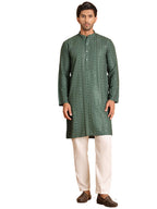 Jompers Mens Embroidered Straight Kurta Set