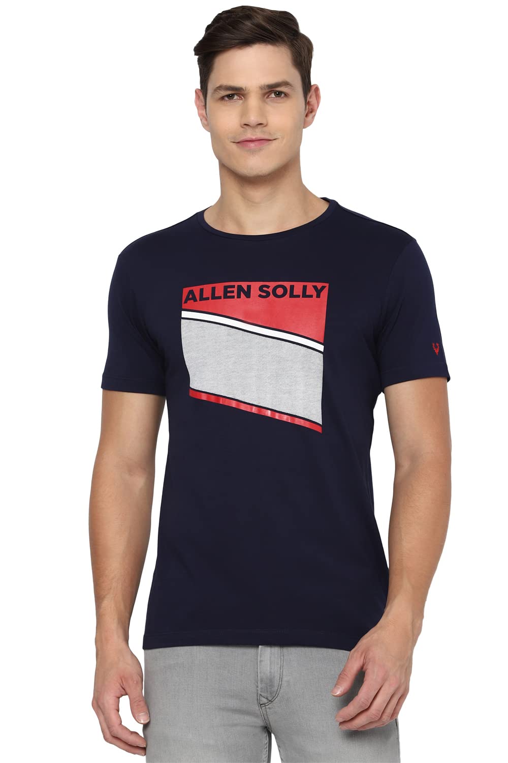 Allen Solly Men Regular Fit Printed Casual Crew Neck T-Shirt