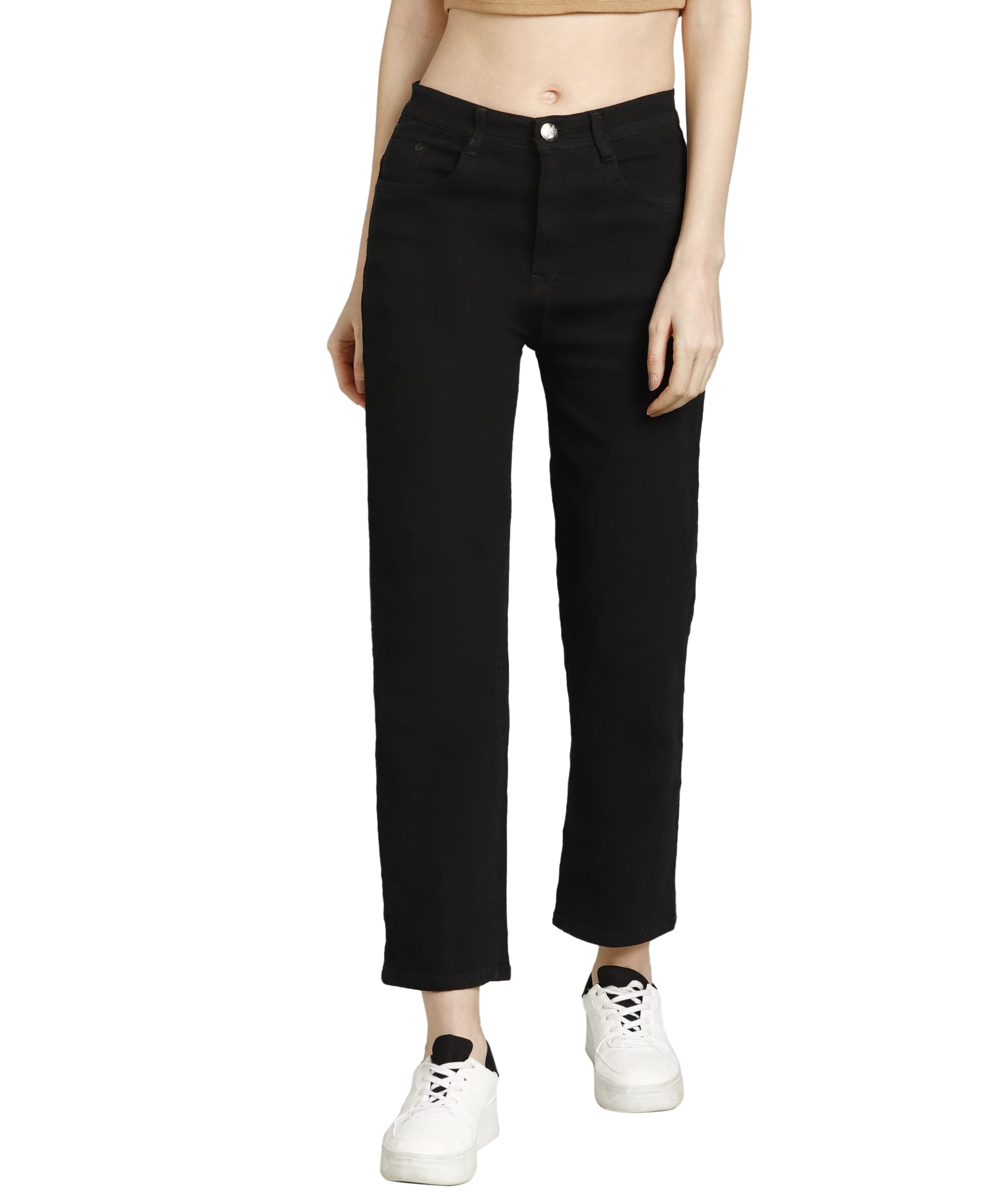 Nifty Womens Denim Straight Fit Boyfriend Jeans (Jean_1439_BLK_36_Black_36)