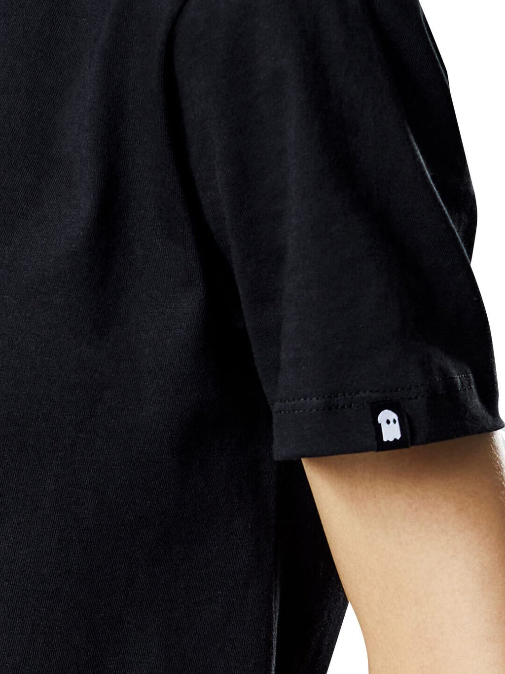 The Souled Store Women Black Solid Oversized T-Shirts Oversized T Shirts for Women Baggy Boyfriend Tshirt Off-Shoulder Loose Fit