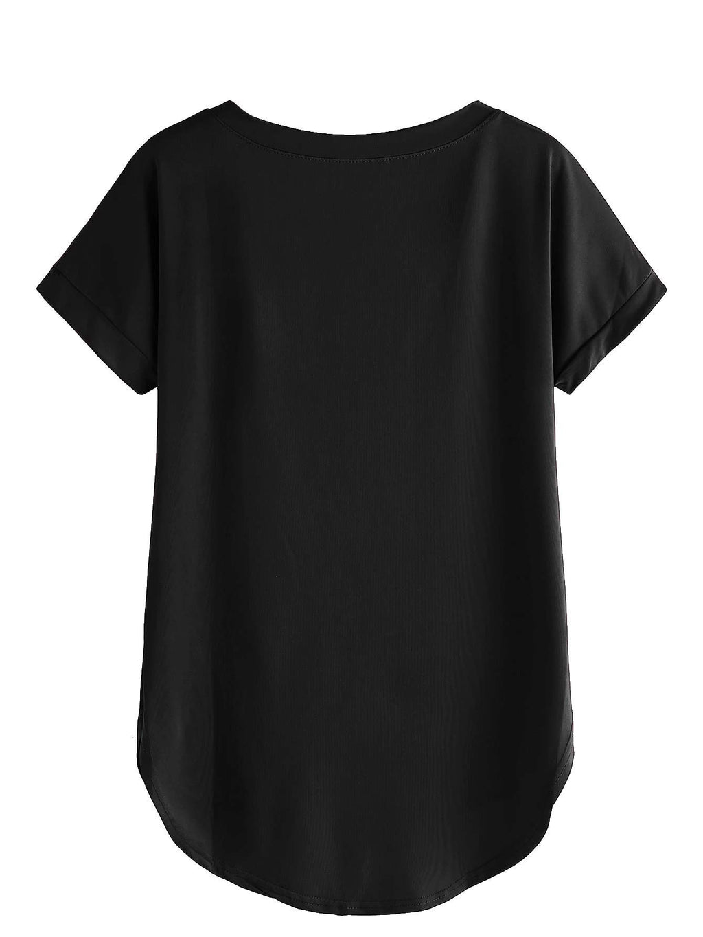 Fabricorn Plain Black Stylish Regular Fit Up and Down Cotton Tshirt for Women