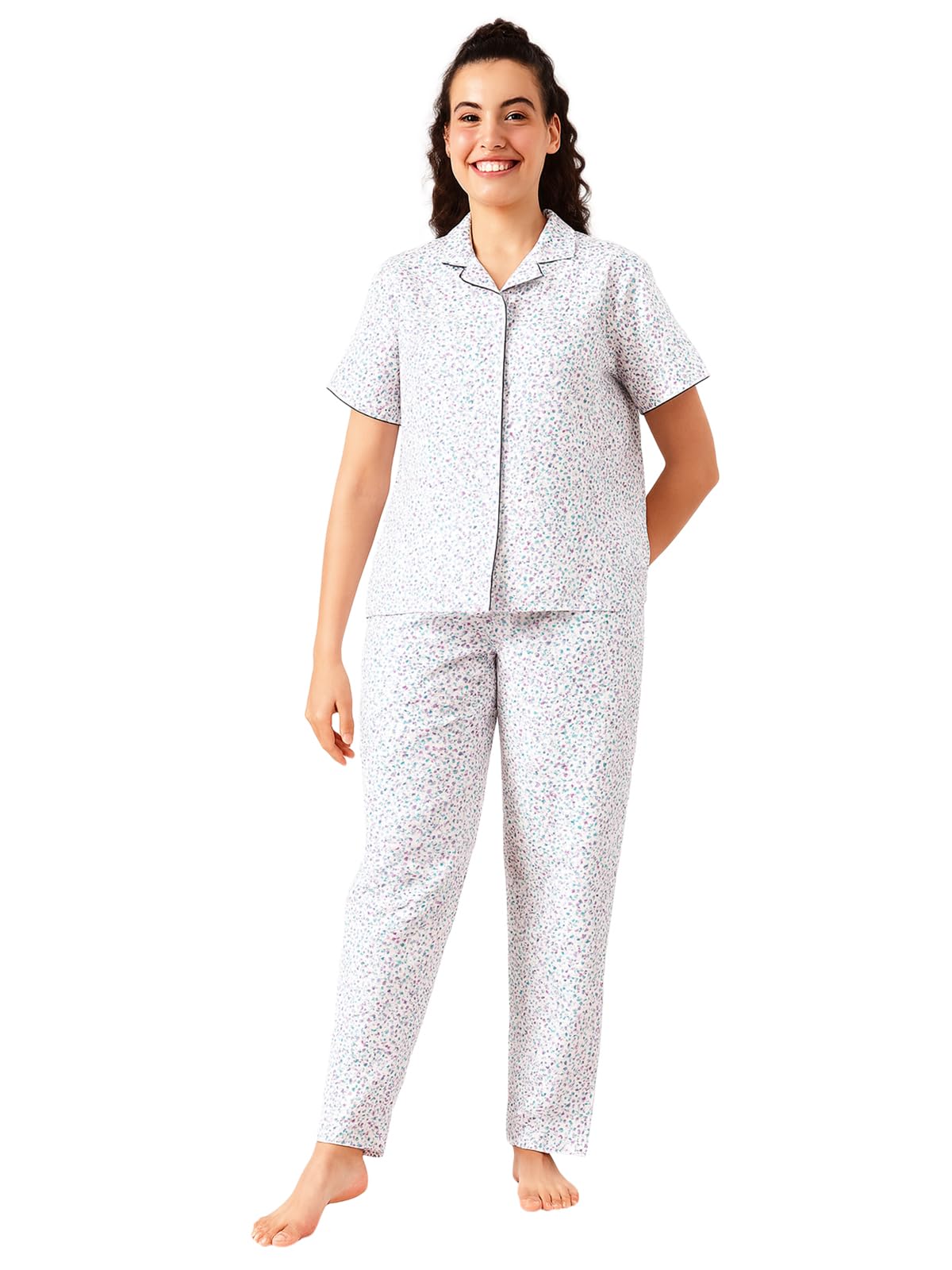 Clovia WomenS Pyjama Set (Pack Of 2) (Ls0264P19Xxl_Multicolour_Xx-Large)