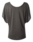Ladies Flowy Draped Sleeve Dolman T-Shirt - BLAcK - S(D0102H7WH9X)