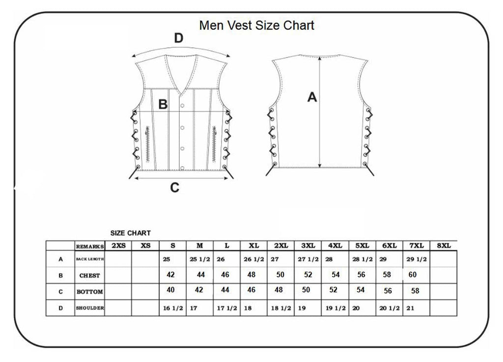 Men's Premium SOA Style Collared Leather Club Vest,Black,Size - XL