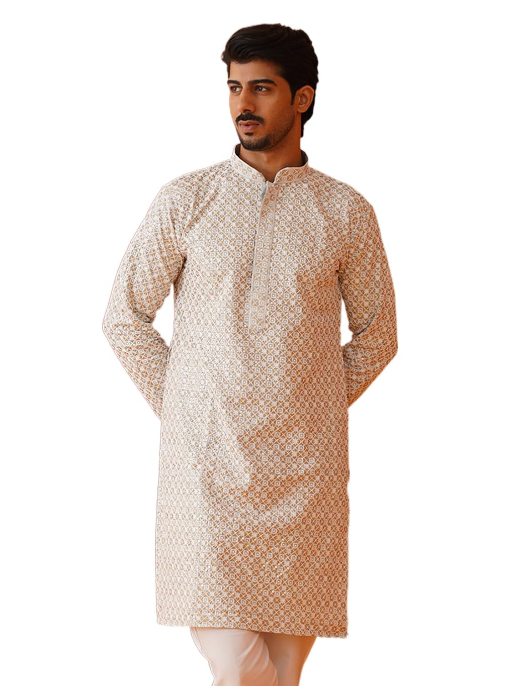 Jompers Mens Sequins & Embroidered Kurta
