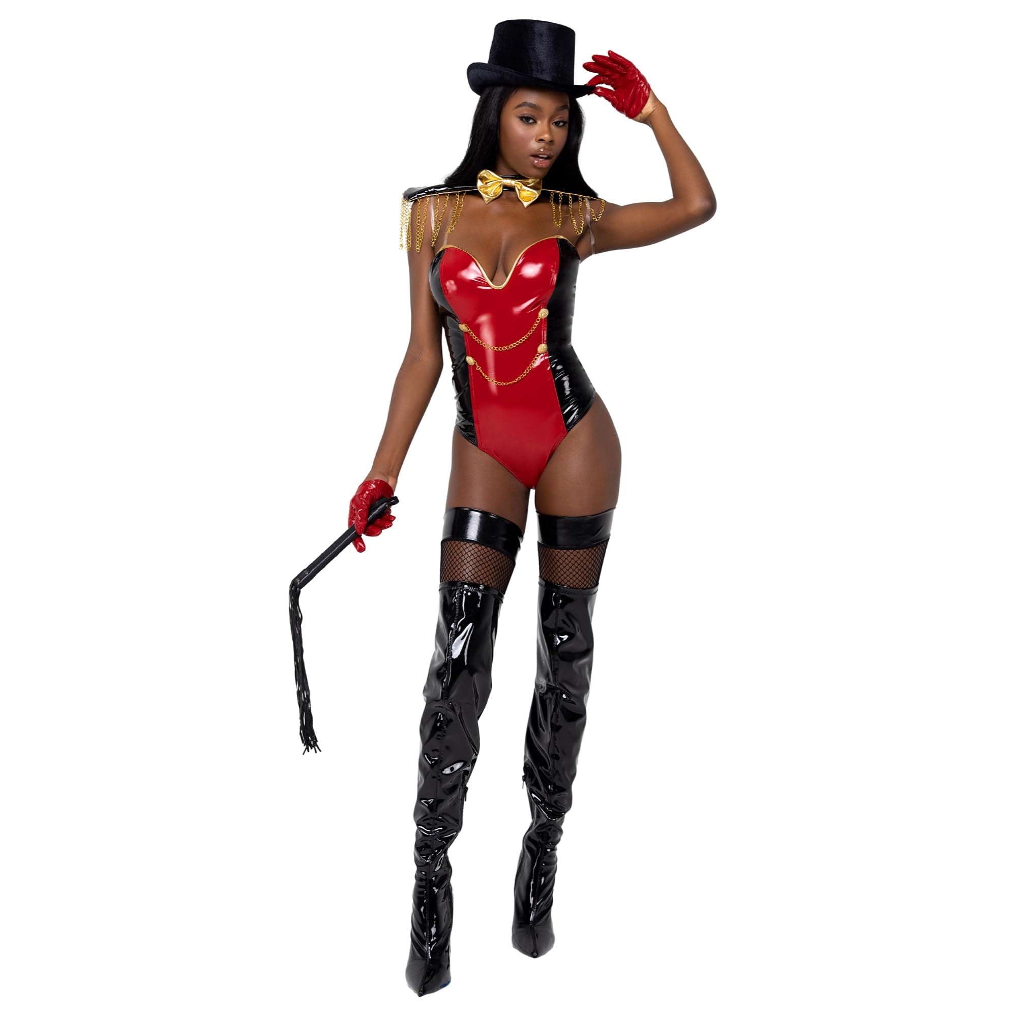 6182 - 4PC Star Studded Ringleader - Medium / Black/Red/Gold