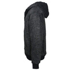 Plus Size S-5XL Marled Heavyweight Fleece Hoodie for Men Sherpa Lined Full Zip up Long Sleeve Winter Jacket Coat (Charcoal, XL)