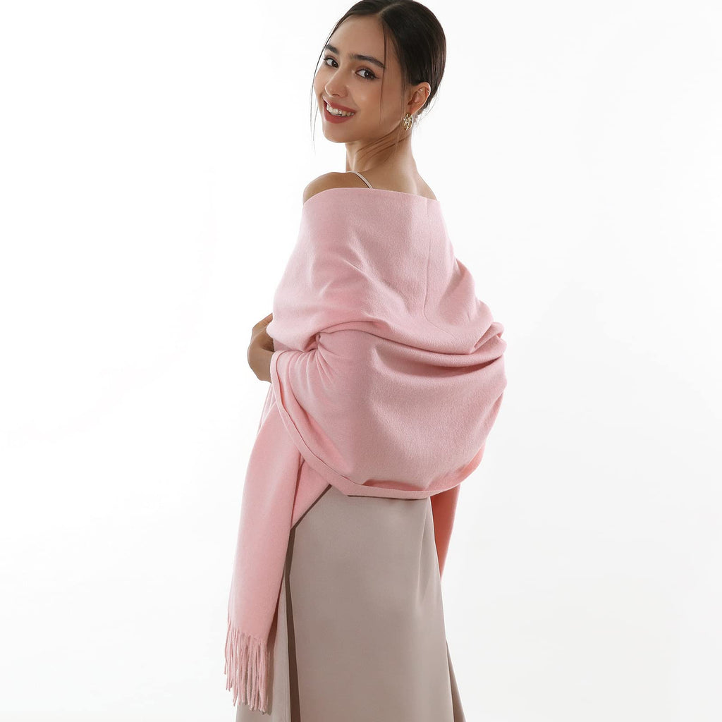 RIIQIICHY Winter Scarf for Women Pink Pashmina Shawls Wraps for Evening Dresses Large Warm Soft Scarves