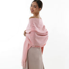 RIIQIICHY Winter Scarf for Women Pink Pashmina Shawls Wraps for Evening Dresses Large Warm Soft Scarves