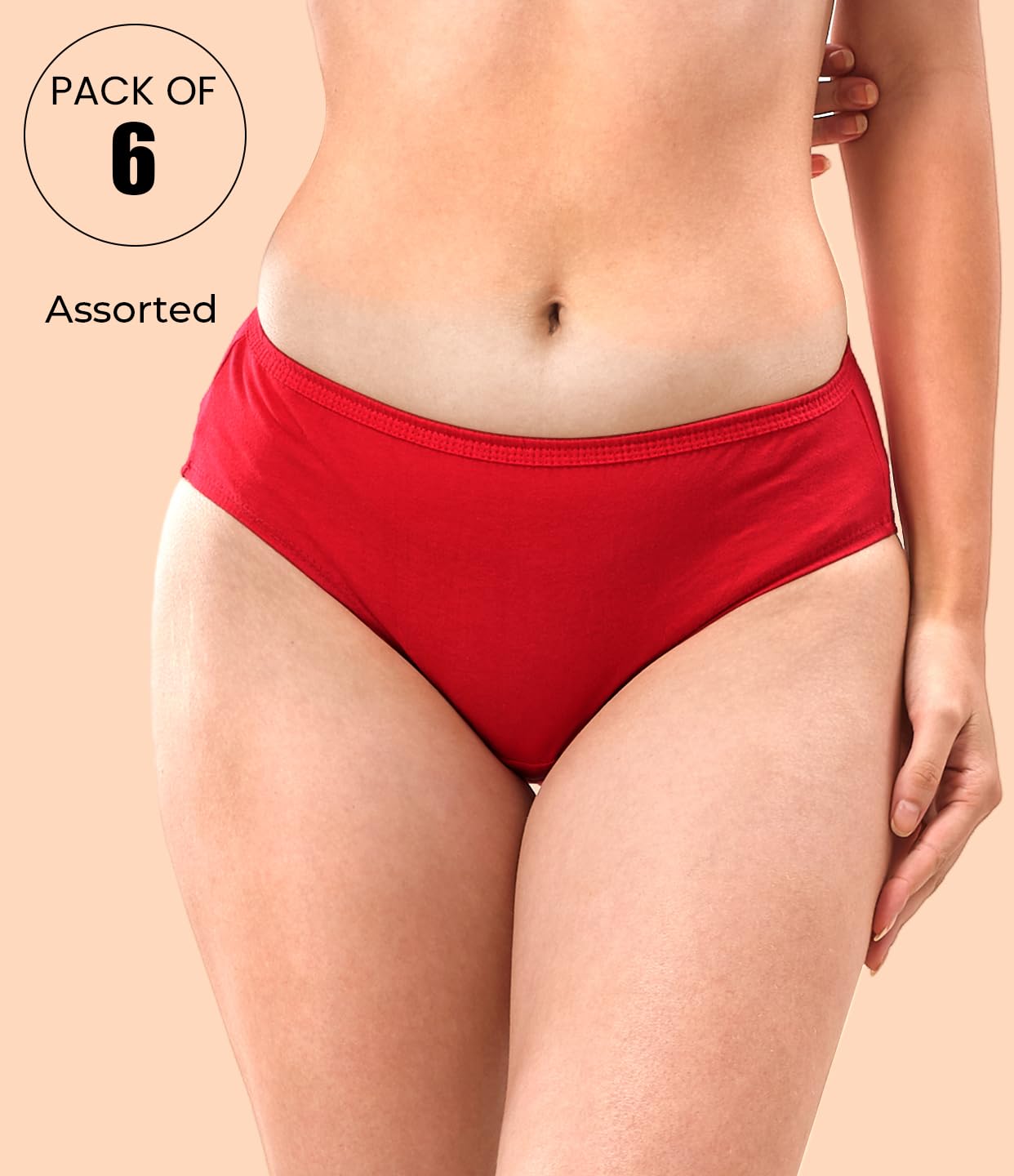 Lyra Pack Of 6 Plain Hipster Panties Multicolour