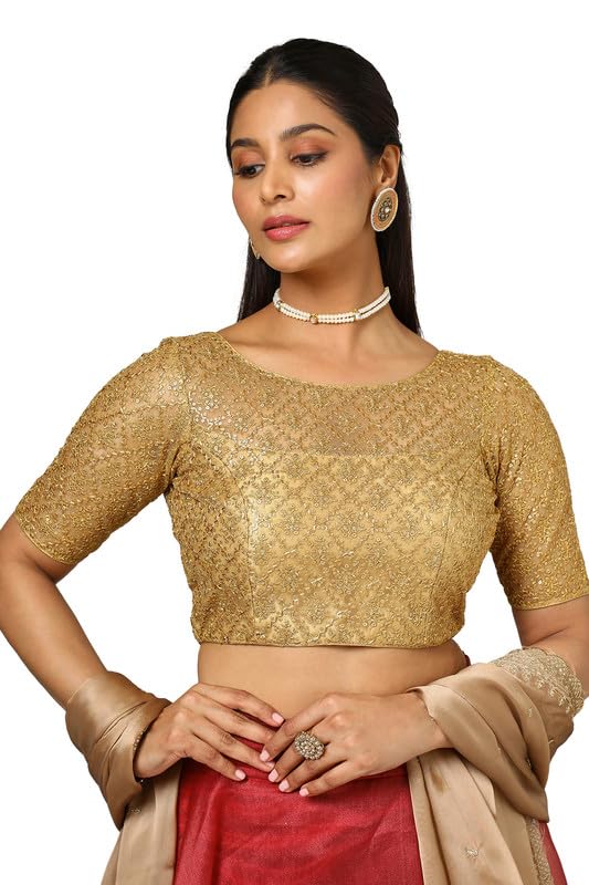 Soch Women Net Embroidered Padded Blouse with Sequins
