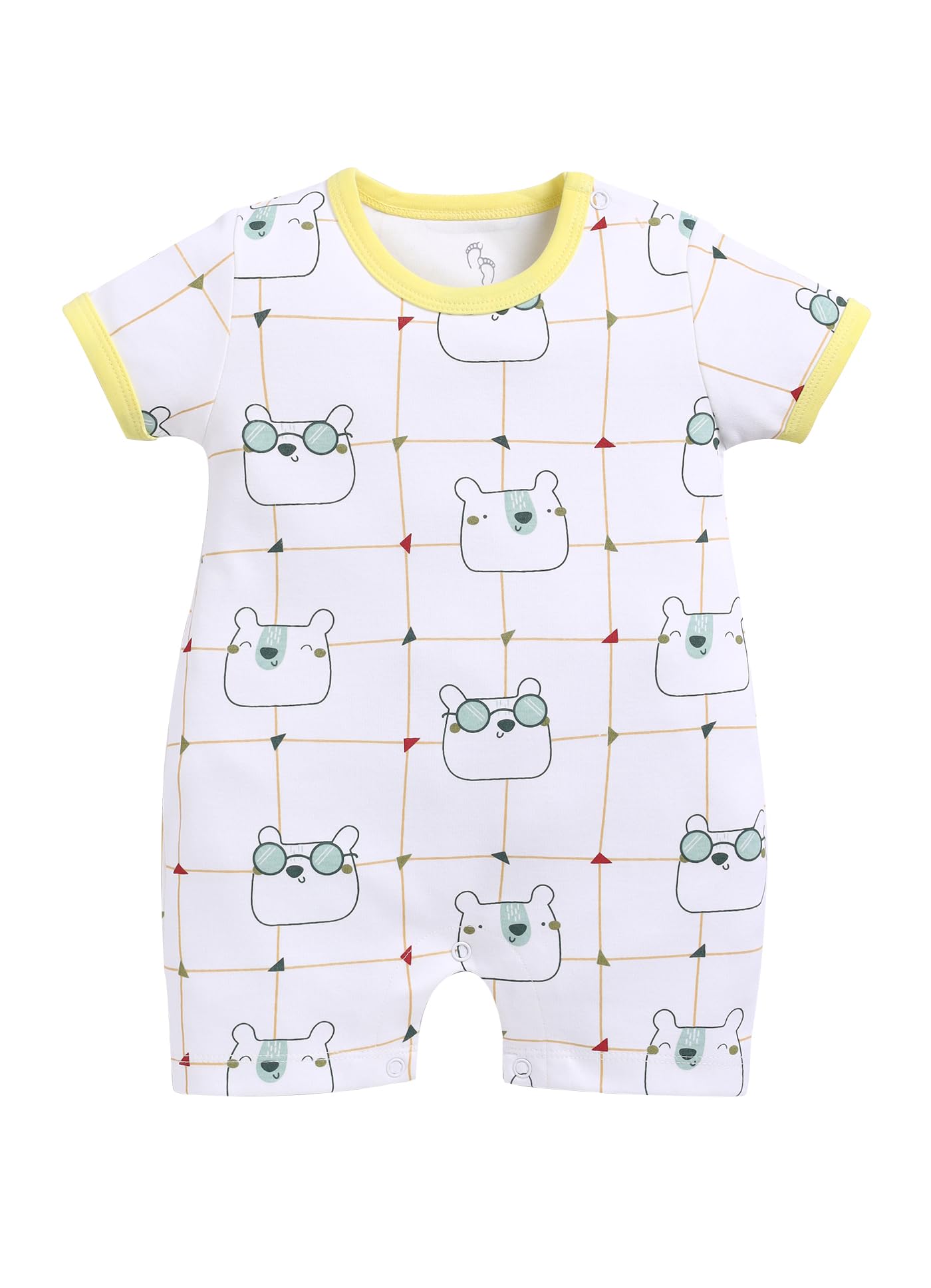 BabyGo Baby Half Sleeve Rompers 100% Cotton Rompers for New Born Baby Boys|Daily Suits for Baby Boys| 3X6M|GREEN|Onesies| Infant