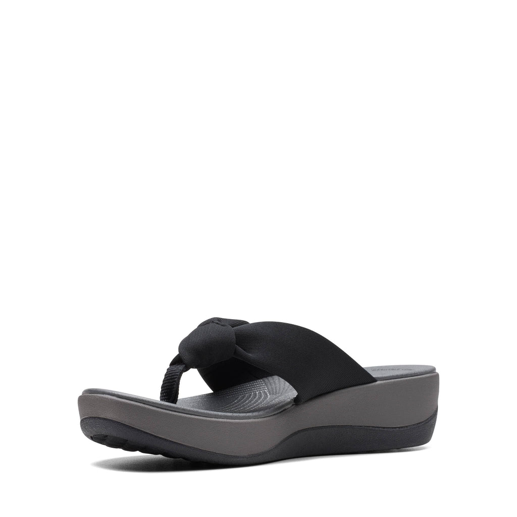 Clarks womens Arla Glison Flip Flop, Black Fabric, 9 US