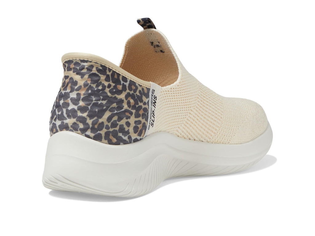 SKECHERS Women's Hands Free Slip-Ins Ultra Flex 3.0 Natural Step Sneaker, Leopard, 6.5