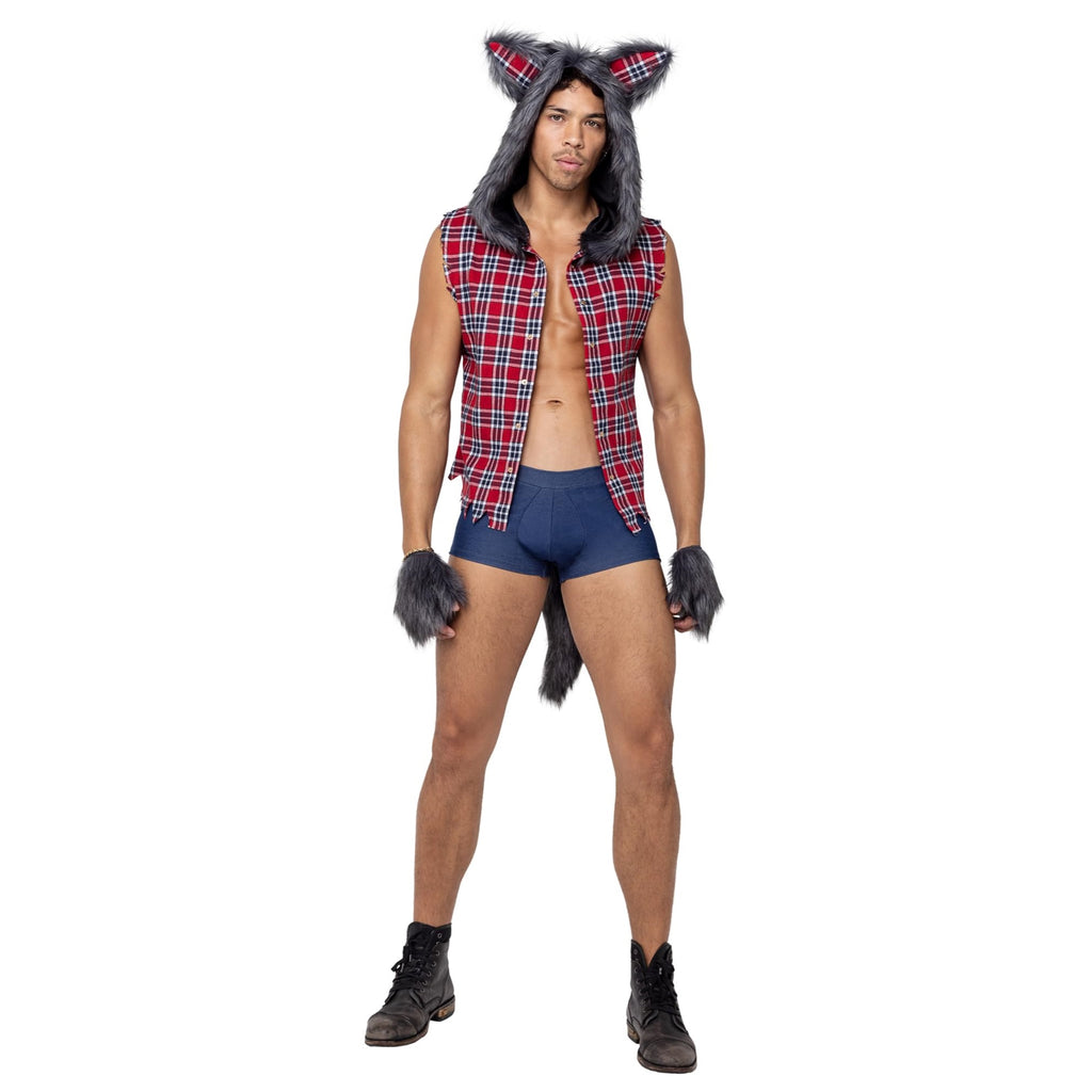 6187 - 3PC Mens Full Moon Werewolf - Medium / Red/Blue/Grey