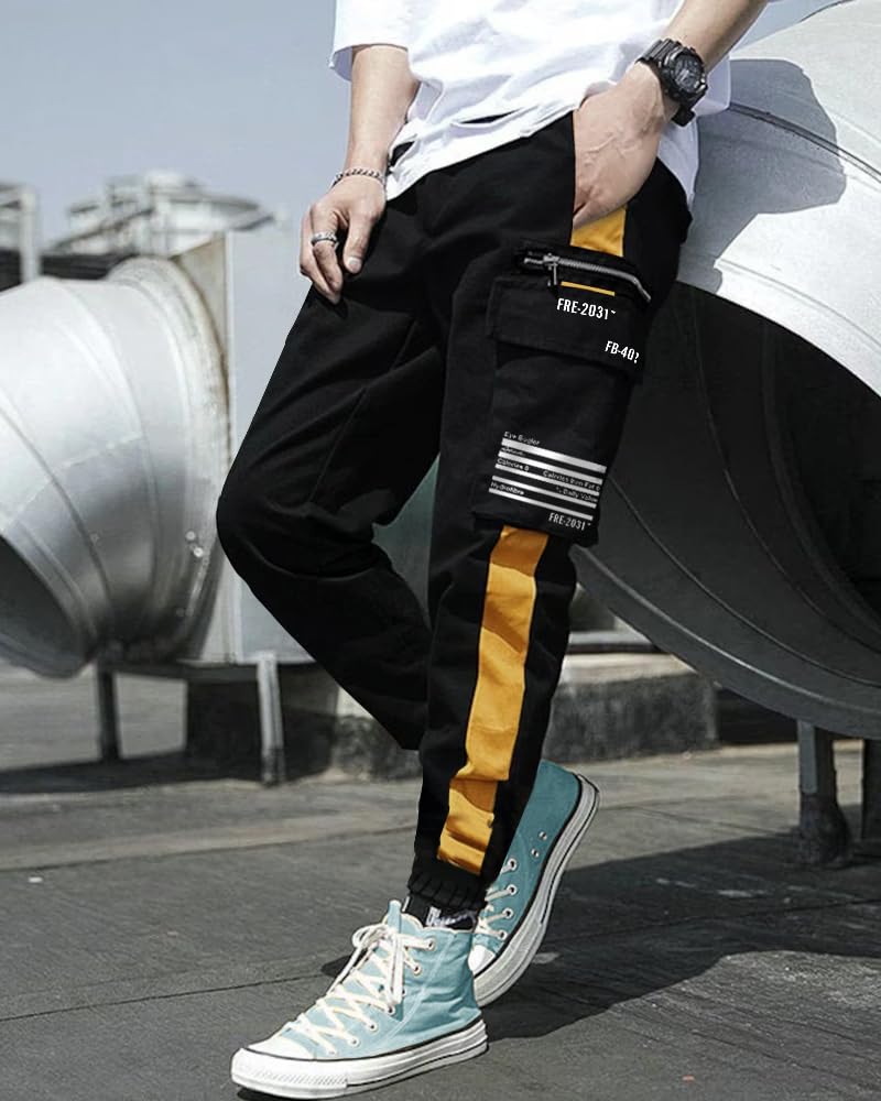 Noble Monk Track Pant For Men | Stylish Track Pants | Cargo Pockets |Baggy Fit JoggerS For Men