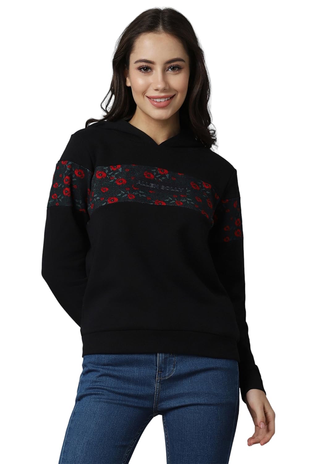 Allen Solly Women Printed Hooded T-Shirt