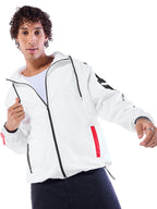 Bewakoof Air 1.0 Mens Typography Oversized Fit Full Sleeve Hooded Neck Nylon Windcheater Jacket_642502_White_XL
