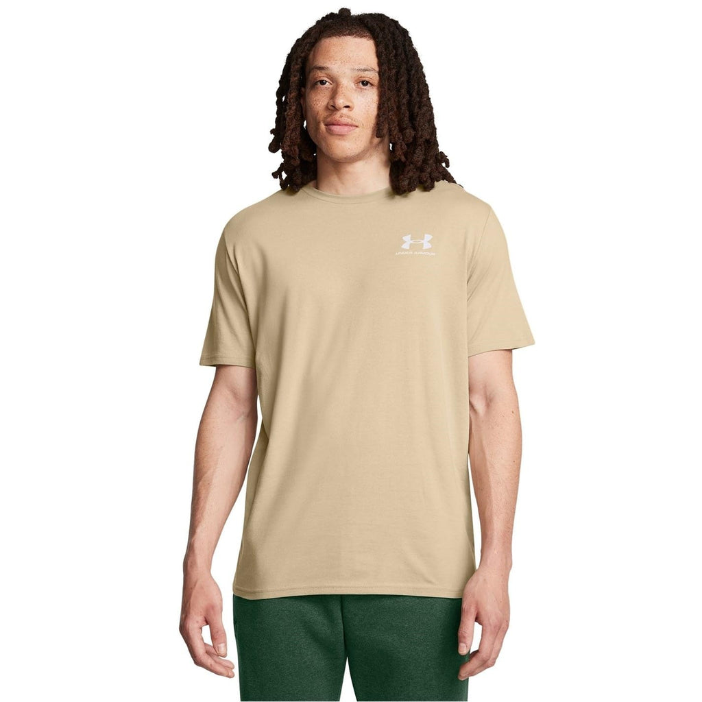 Under Armour Men's Sportstyle Left Chest Short-Sleeve T-Shirt , (300) City Khaki / / White , Small