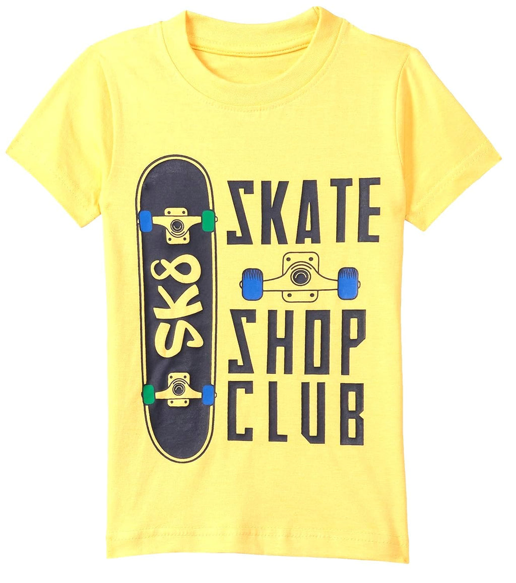 T2F Boys Cotton Printed Regular Fit T-Shirt (Pack 0f 5)