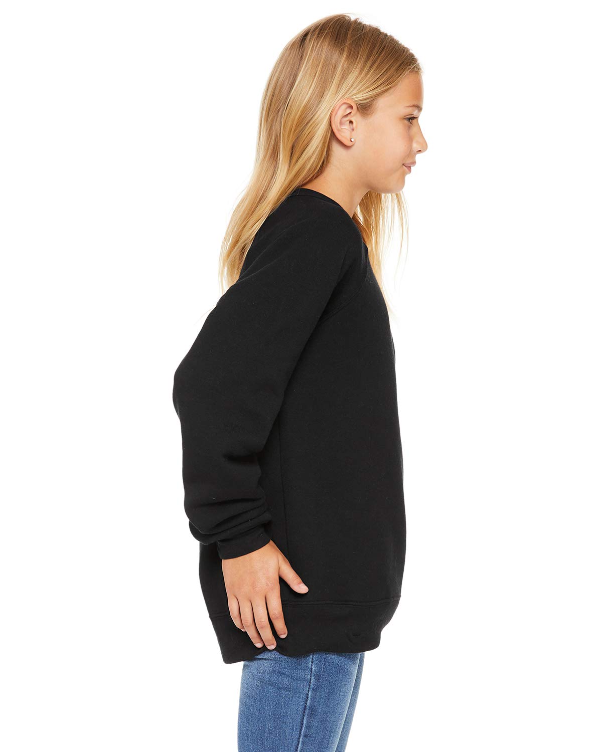 BELLA + cANVAS Youth Sponge Fleece Sweatshirt M Black