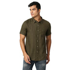 Pepe Jeans Kingsman Ss Pure Linen Shirt, Olive, Xxl