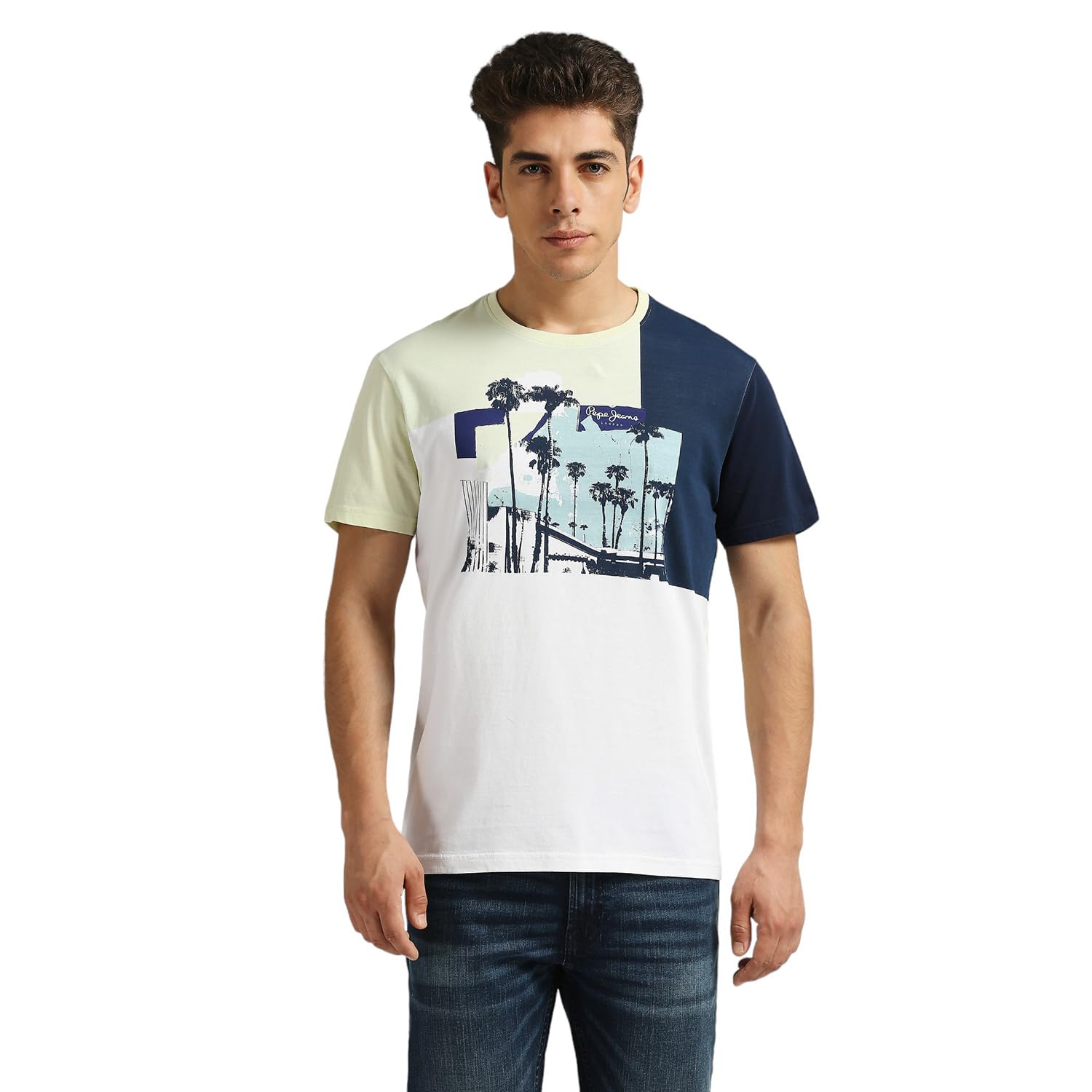 Pepe Jeans Gabriel Graphic Printed Tee Pistachio Green