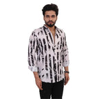 Brown Culture MenS Cotton Blend Abstract Print Shirt With Spread Collared Full Sleeves Standard Length And Button Down Closure 