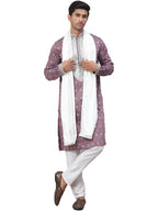 Jompers Mens Sequins Embroidered Kurta Pyjama Set With Dupatta