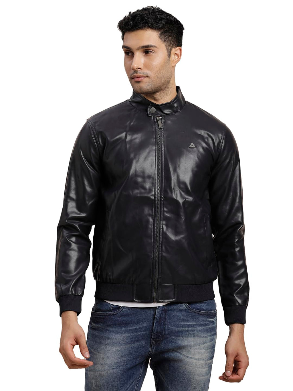 Turtle Men Polyurethane Solid Navy Zipper Windcheater Jacket